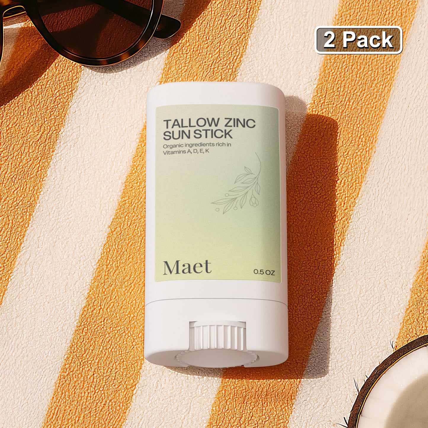 2 Pack Tallow Zinc Sun Stick